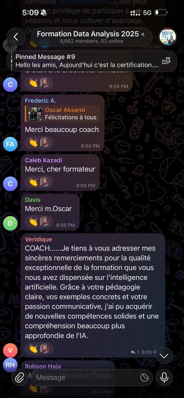 Capture d'écran d'un témoignage d'apprenant 1